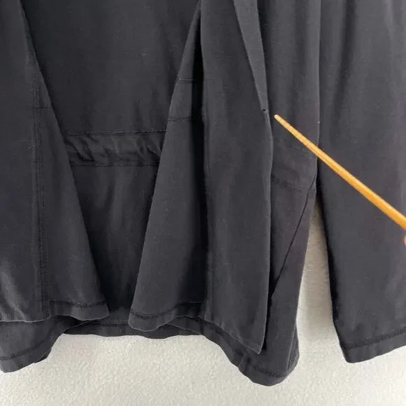 EILEEN FISHER Cardigan XL Stretch Organic Cotton Open Front Washed Black USA - Picture 11 of 16